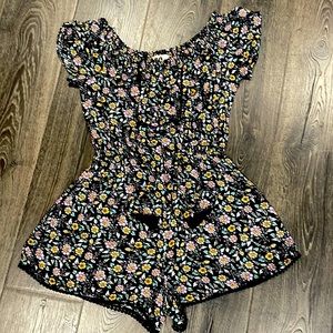 Floral off the shoulder romper
